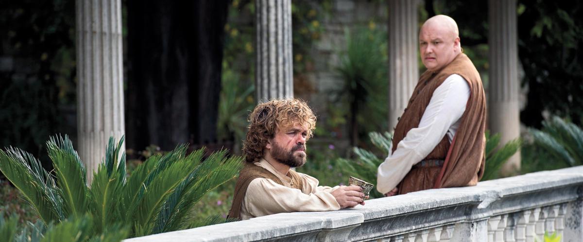 Peter Dinklage and Conleth Hill as Tyrian and Varys.