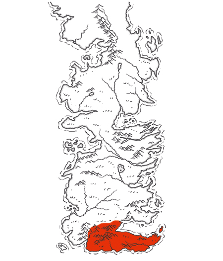 Map of Westeros highlighting King's Landing