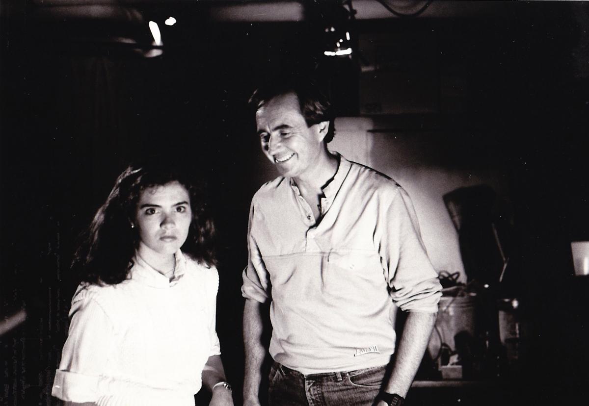 Heather Langenkamp and Wes Craven.