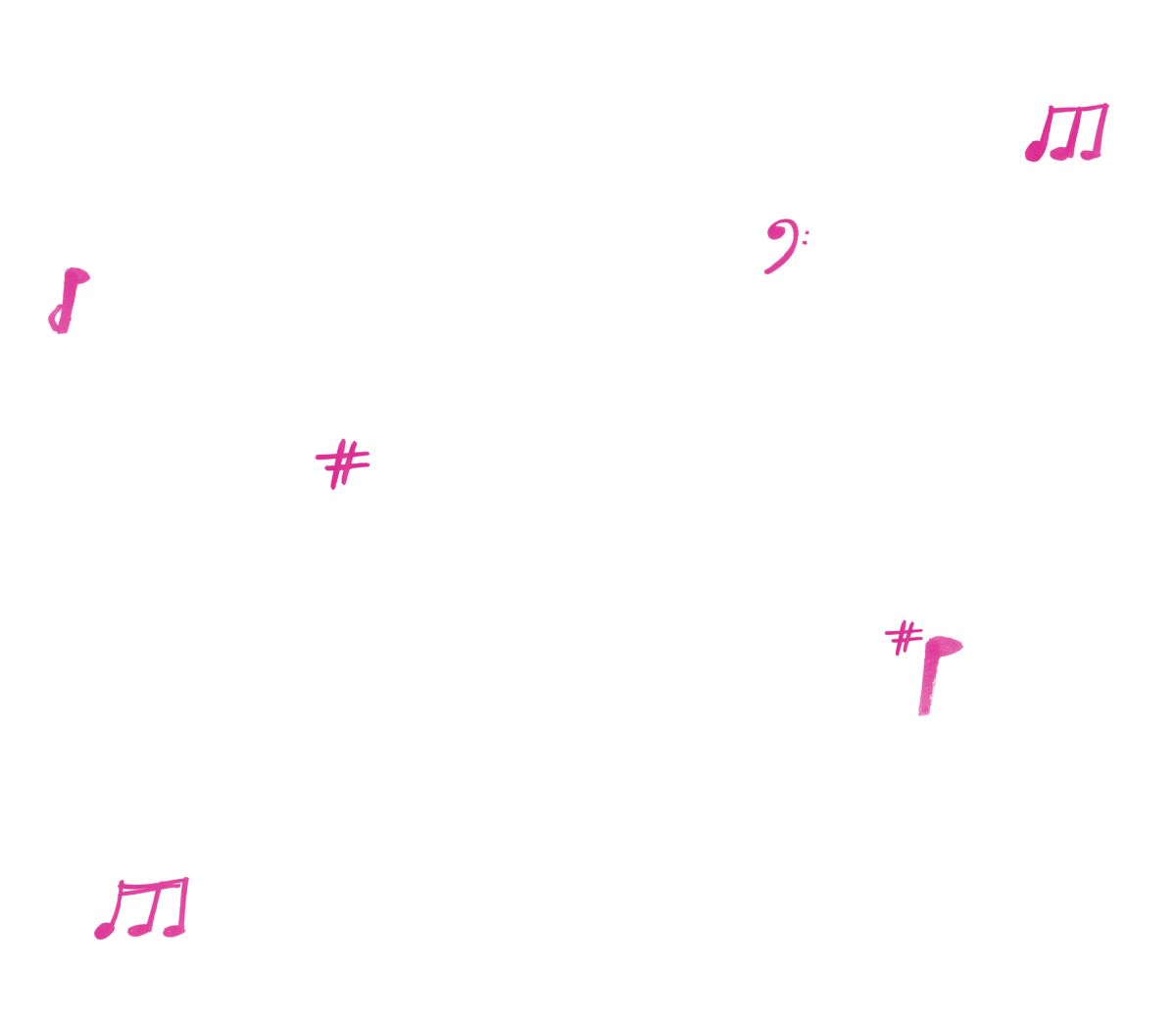 hand-drawn music notes as a background pattern